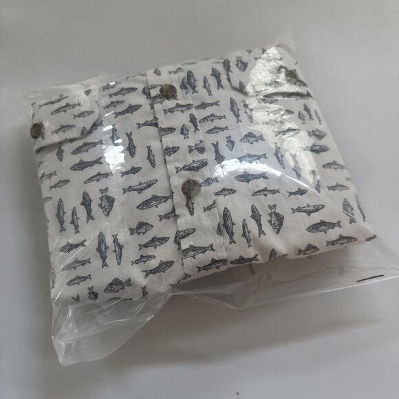 Eddie Bauer‎ Shirt Men’s All Over Fish Print Short Sleeve Small Hiking Outdoor - Picture 8 of 8